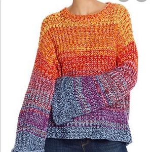 Aqua rainbow knit sweater